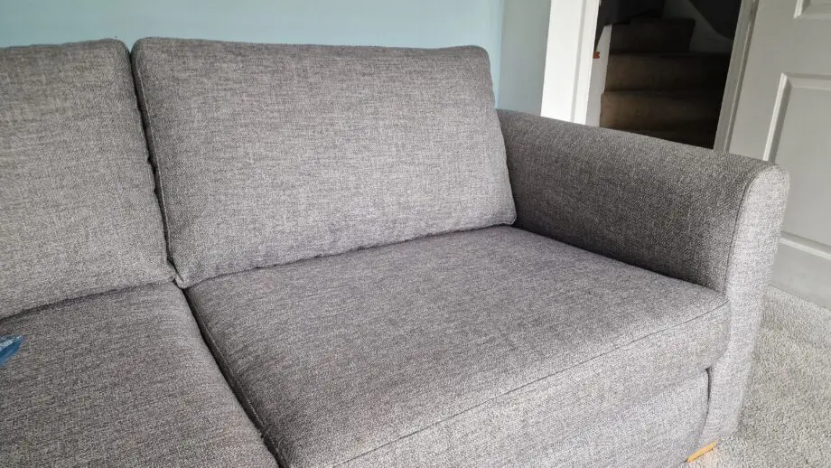Grey corner Chicago sofa and opening foot stool - premium quality, custom made, AquaClean fabric