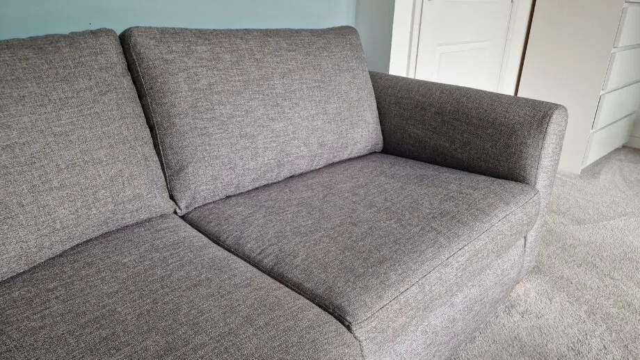 Grey corner Chicago sofa and opening foot stool - premium quality, custom made, AquaClean fabric