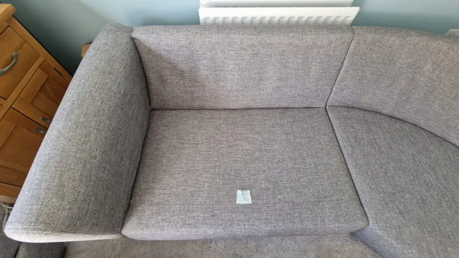 Grey corner Chicago sofa and opening foot stool - premium quality, custom made, AquaClean fabric