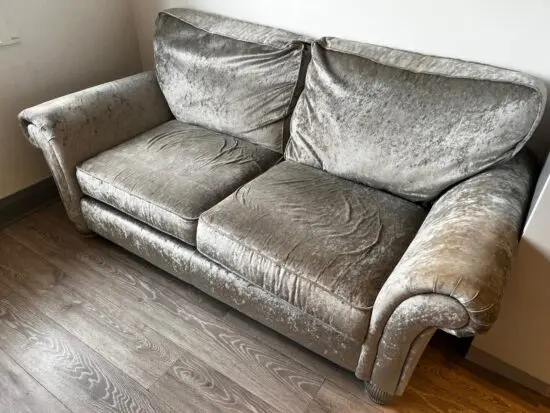 Crushed Velvet Sofa - Grey