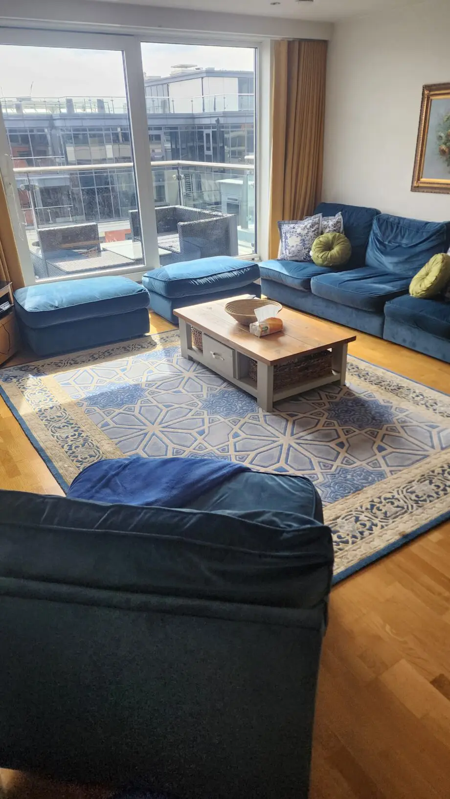Modular Velvet Sofa Set – Peacock Blue – Furniture Village