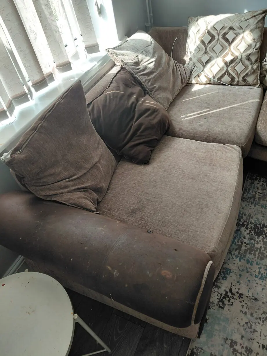 DFS Brown Beige Corner Sofa