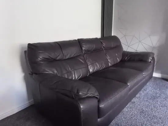Leather brown 3 seater sofa