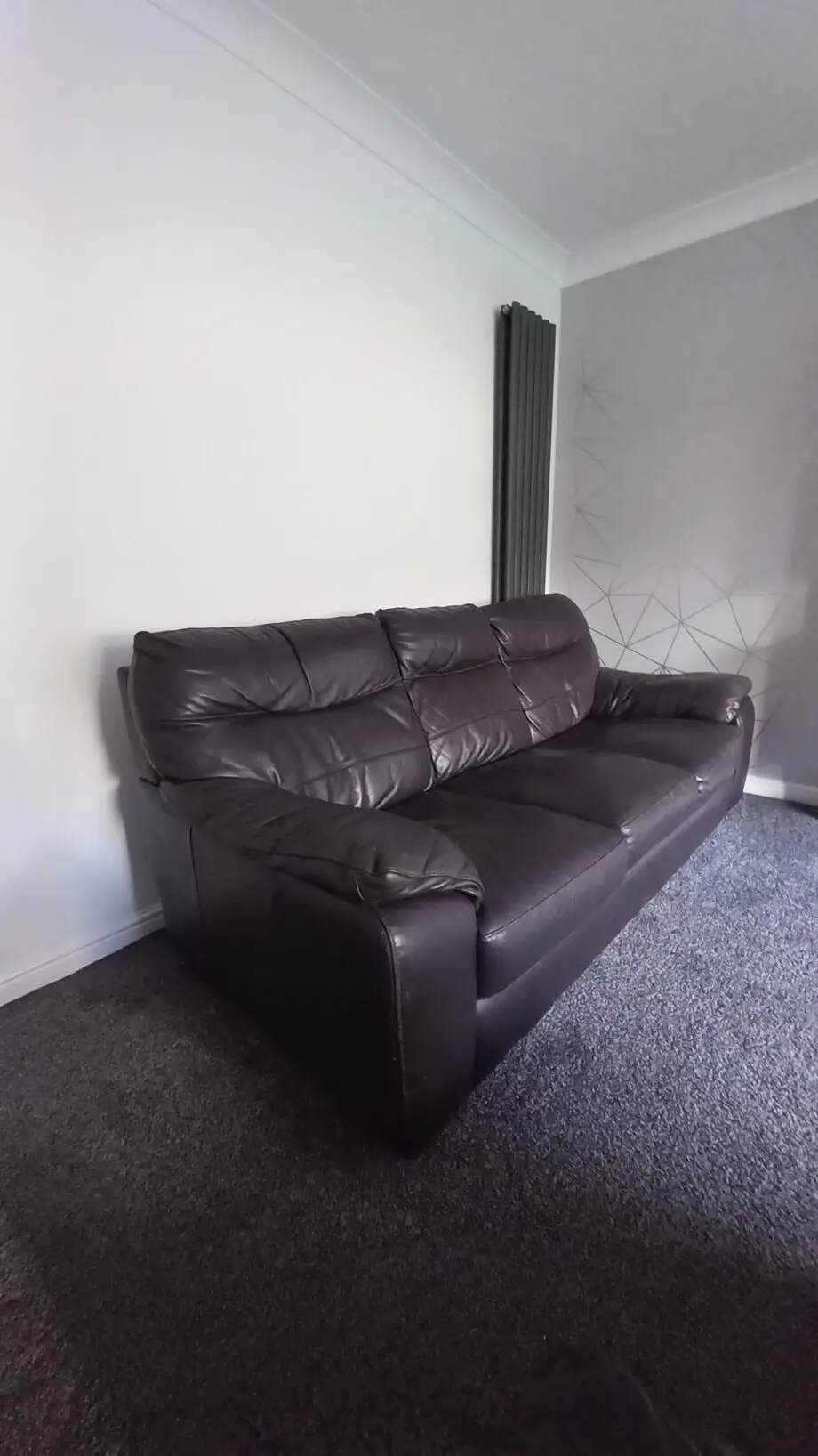 Leather brown 3 seater sofa