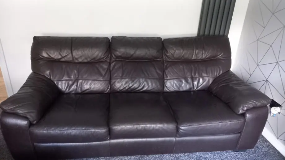 Leather brown 3 seater sofa