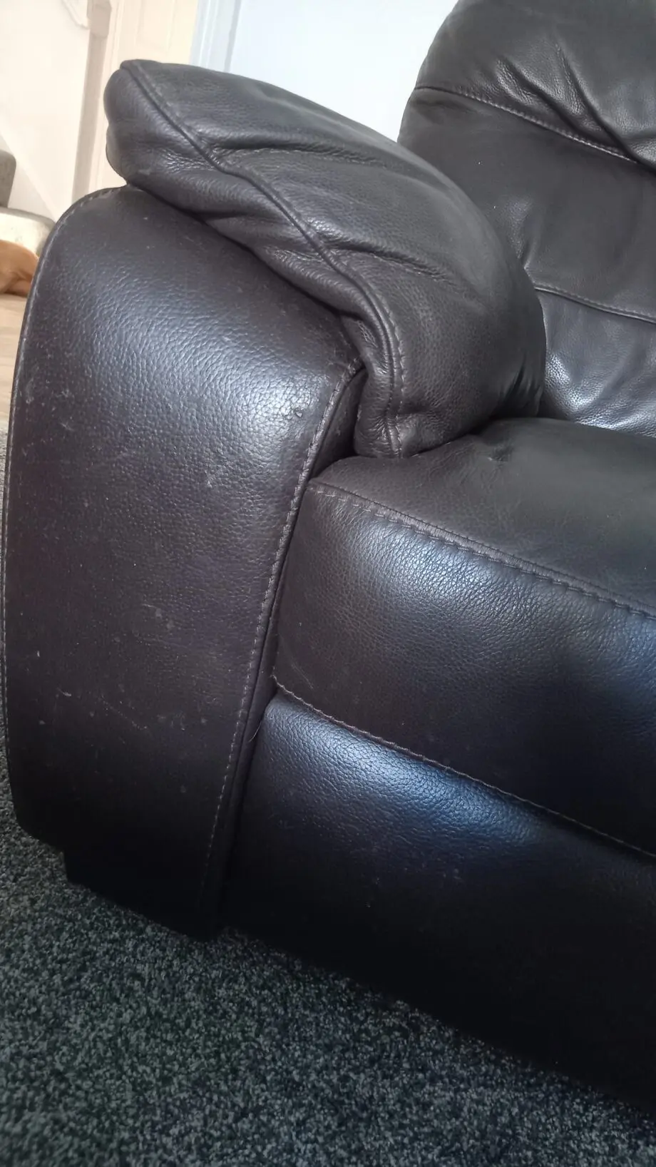 Leather brown 3 seater sofa