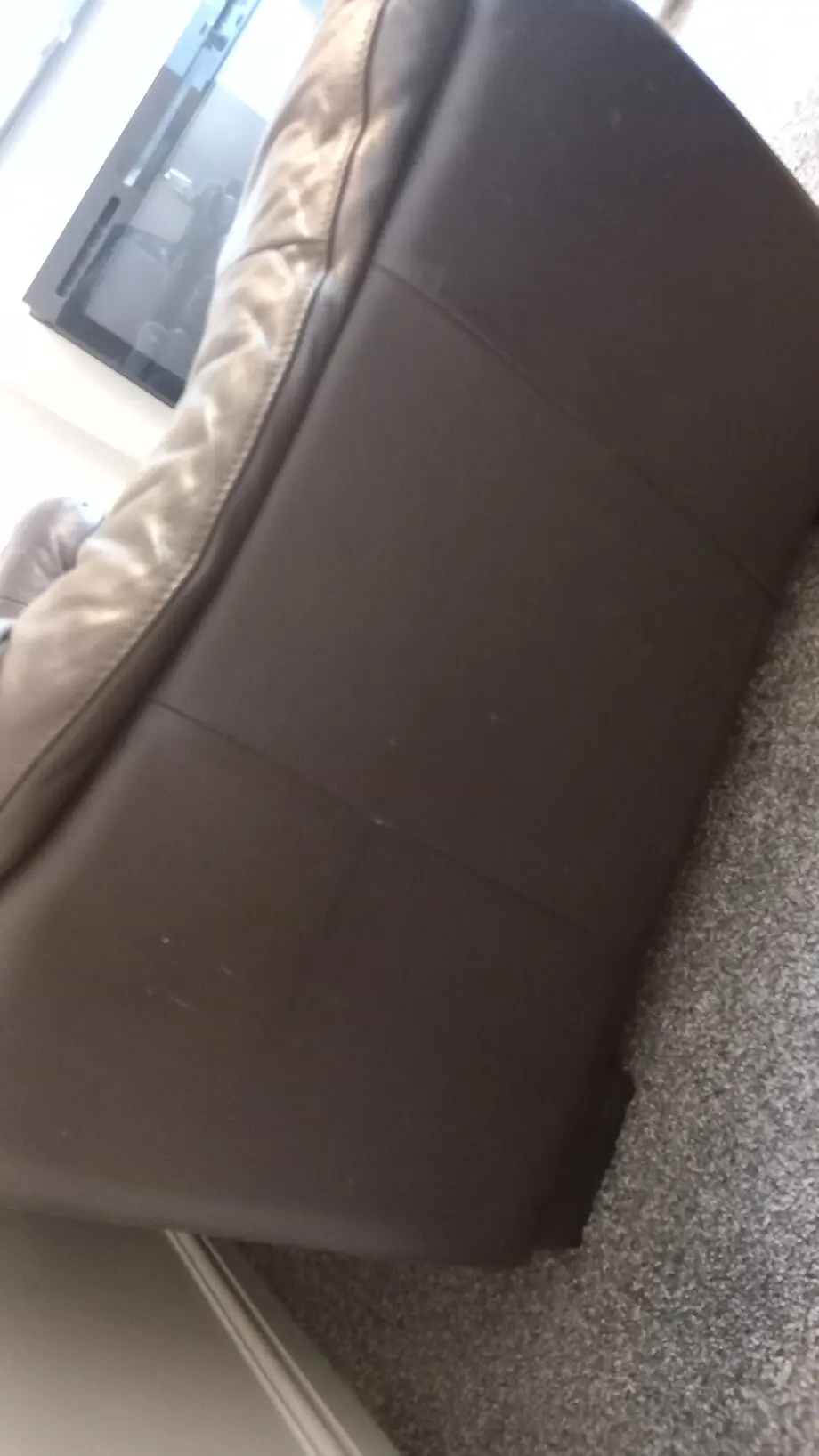 Leather brown 3 seater sofa