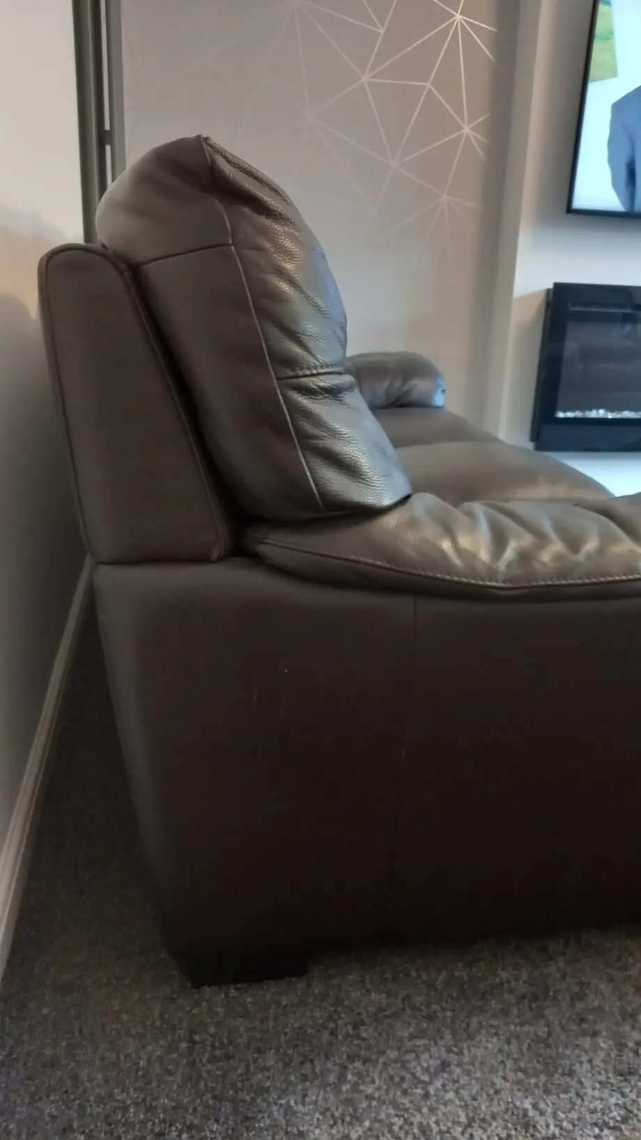 Leather brown 3 seater sofa