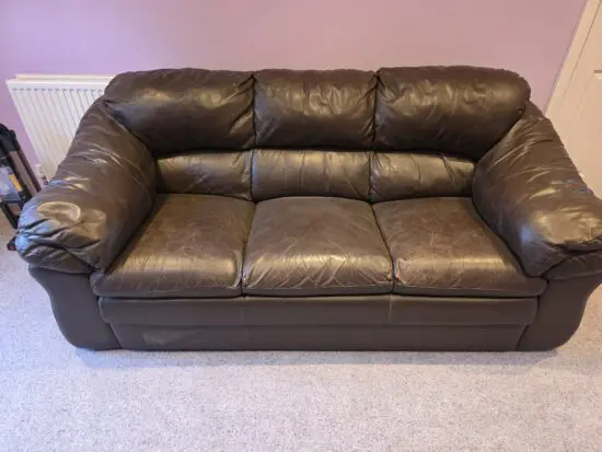 3 seater leather settee