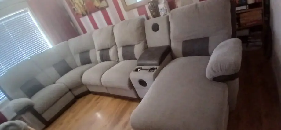 Grey 6 pcs fabric corner sofa