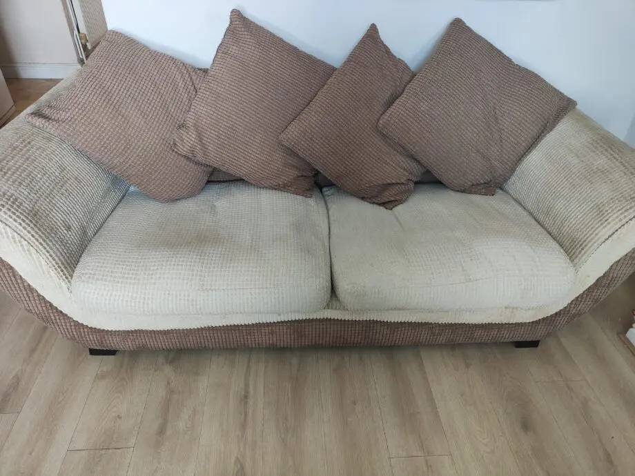 DFS 2 Seater Sofa Bed and 3 Seater Sofa Cream/Brown Ruskin