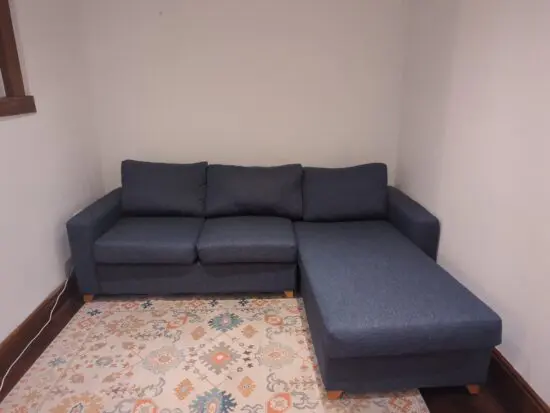 Willow & Hall Ashwell prussian blue chaise sofa