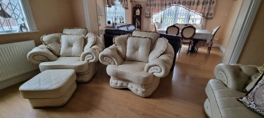Cream Sofa set with cushions