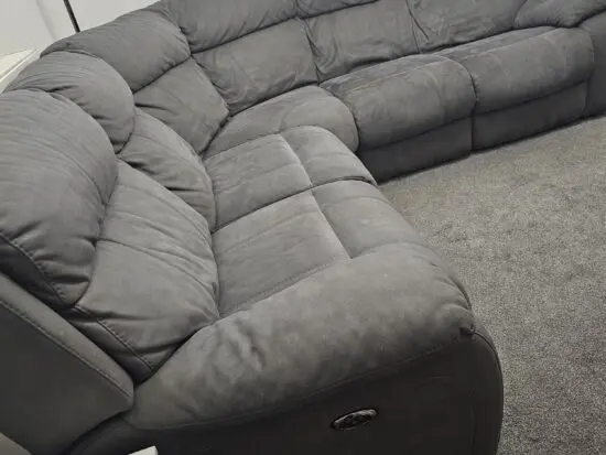 Grey electric recliner corner sofa