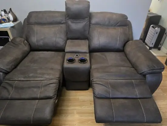 Dfs charcoal suede recliner sofa