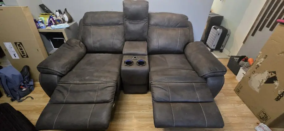 Dfs charcoal suede recliner sofa