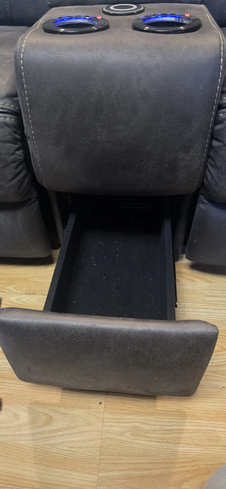 Dfs charcoal suede recliner sofa