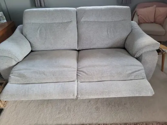 Grey reclining sofa's