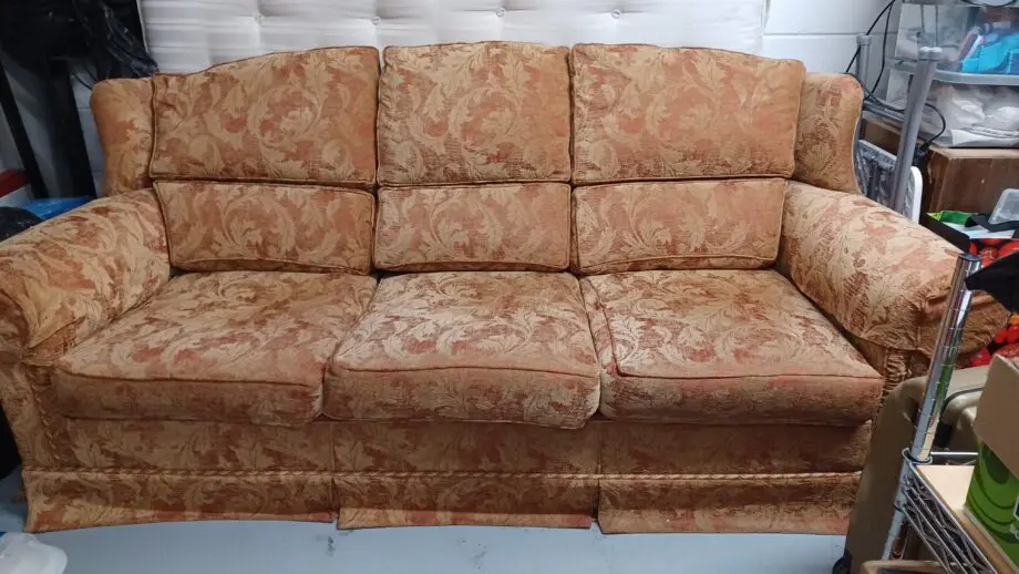 Arthur Llewellyn Jenkins, red and gold. 3 seater sofa