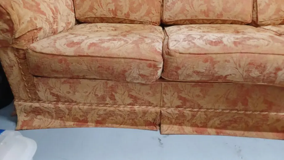 Arthur Llewellyn Jenkins, red and gold. 3 seater sofa