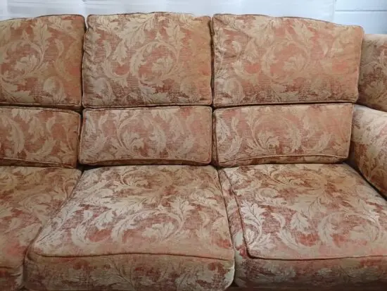 Arthur Llewellyn Jenkins, red and gold. 3 seater sofa