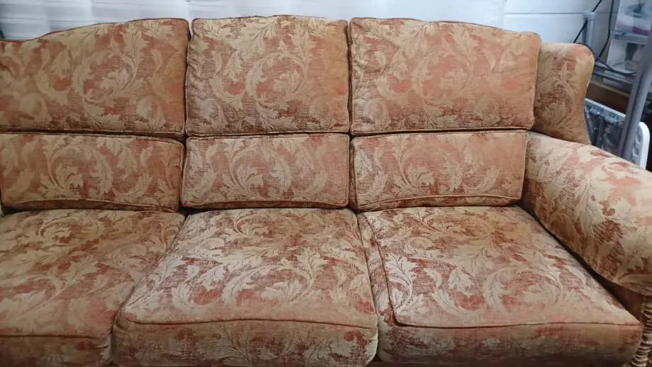 Arthur Llewellyn Jenkins, red and gold. 3 seater sofa
