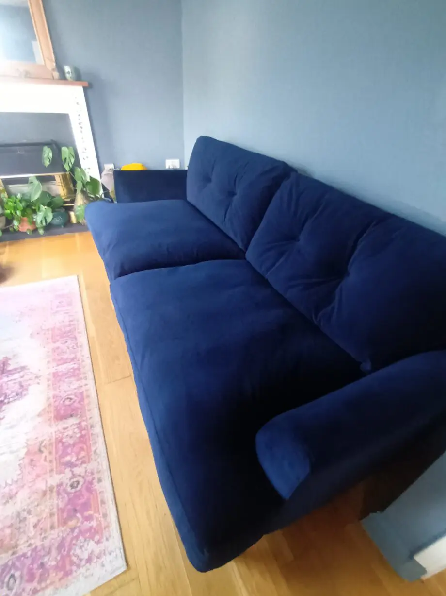 Joules velvet navy blue 4 seater sofa, Patterdale range from DFS