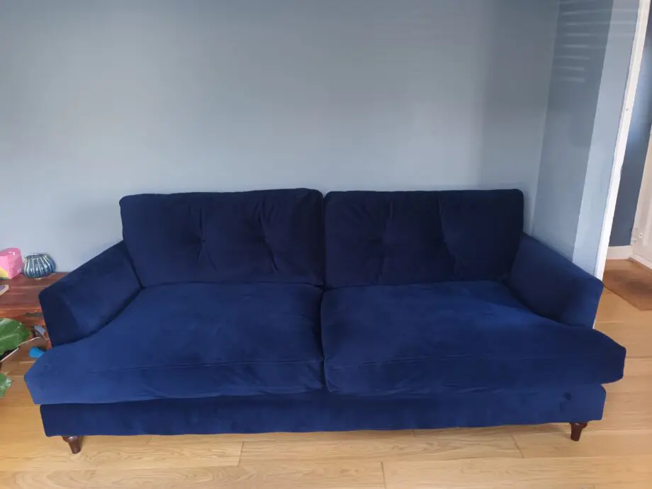 Joules velvet navy blue 4 seater sofa, Patterdale range from DFS