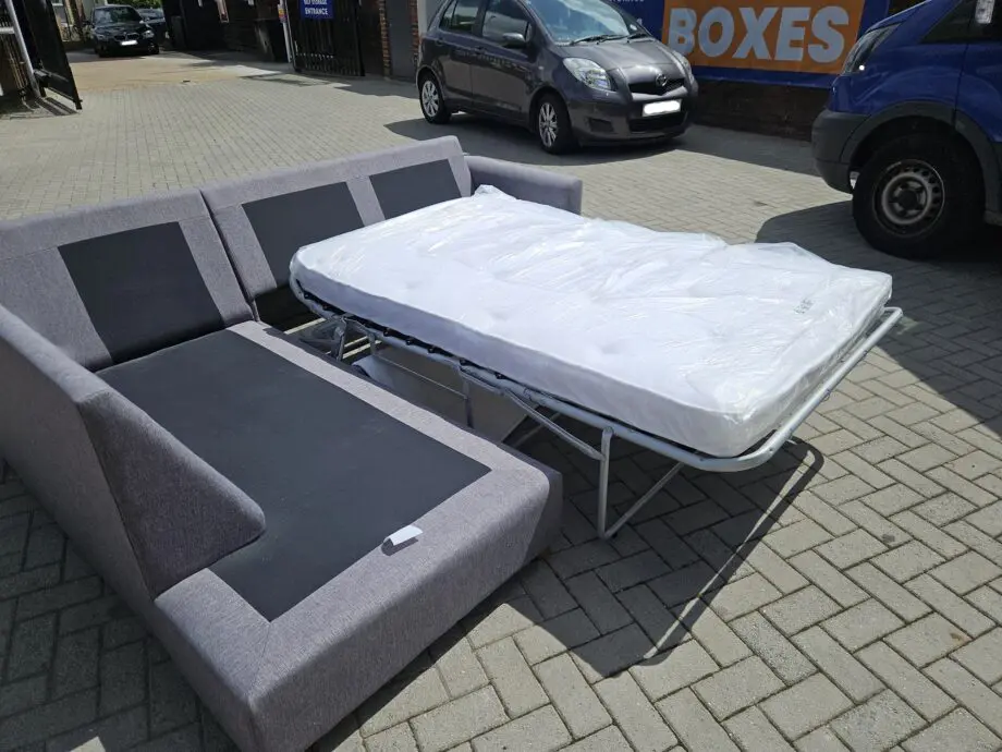 Willow & Hall - Grey - Alderton Chaise Corner Sofa Bed