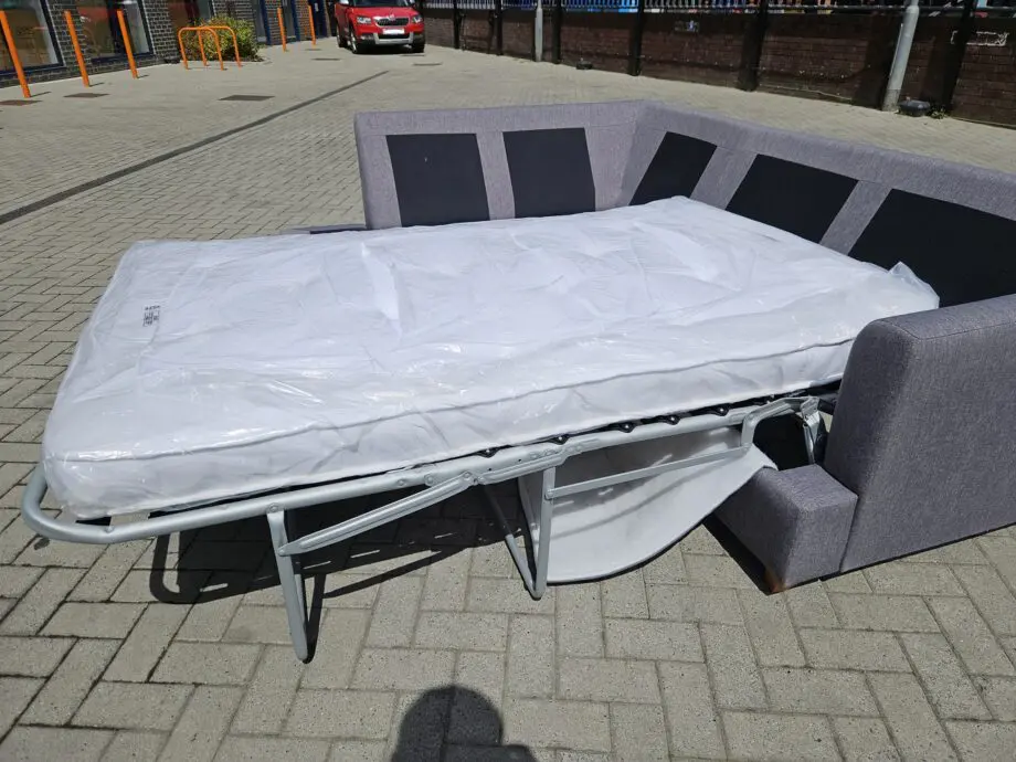 Willow & Hall - Grey - Alderton Chaise Corner Sofa Bed
