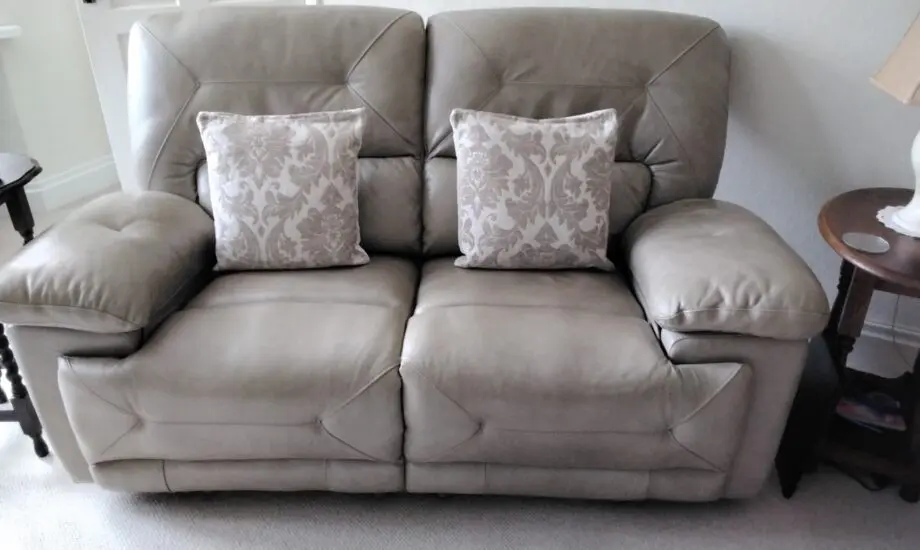 Beige leather sofas