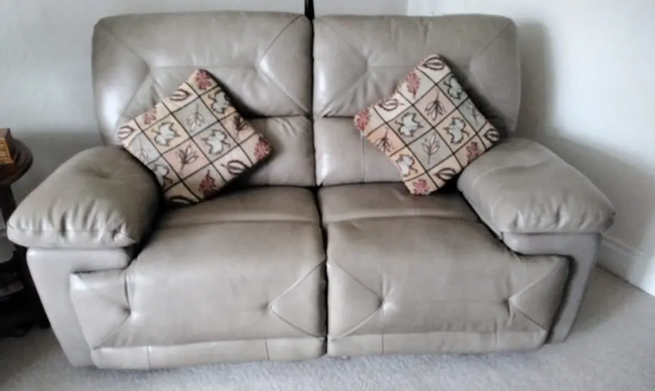 Beige leather sofas