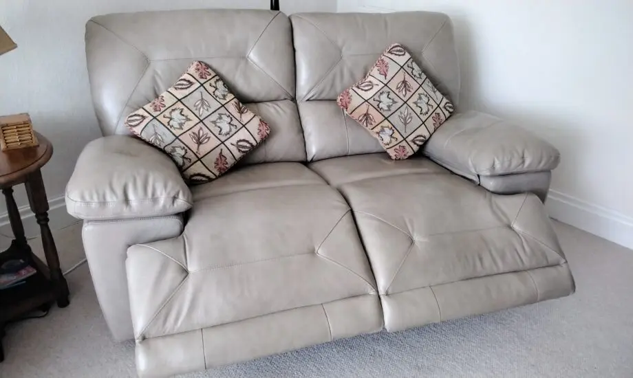 Beige leather sofas