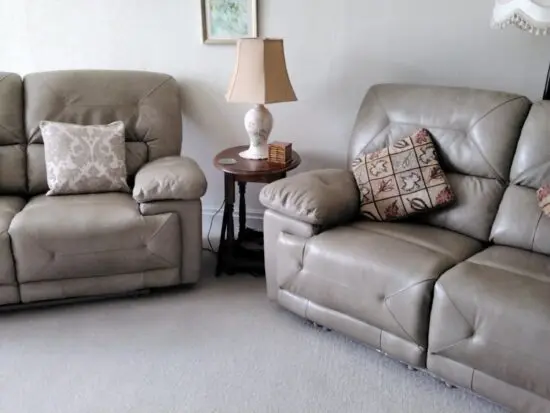 Beige leather sofas