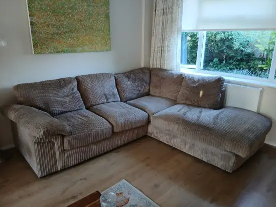 Corduroy Taupe Corner Sofa
