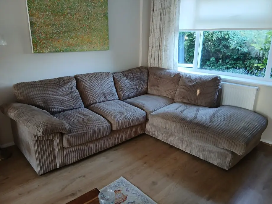 Corduroy Taupe Corner Sofa