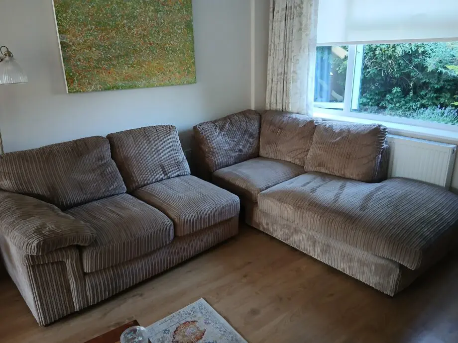 Corduroy Taupe Corner Sofa