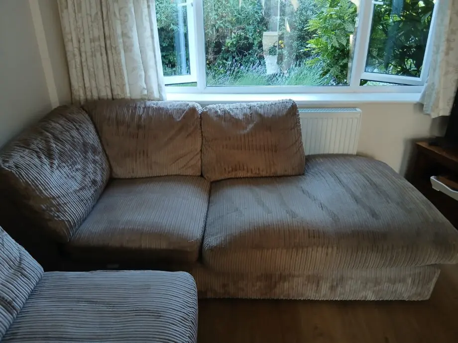 Corduroy Taupe Corner Sofa