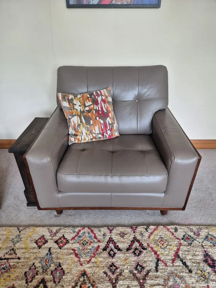 G Plan Vintage Collection leather sofa and armchair