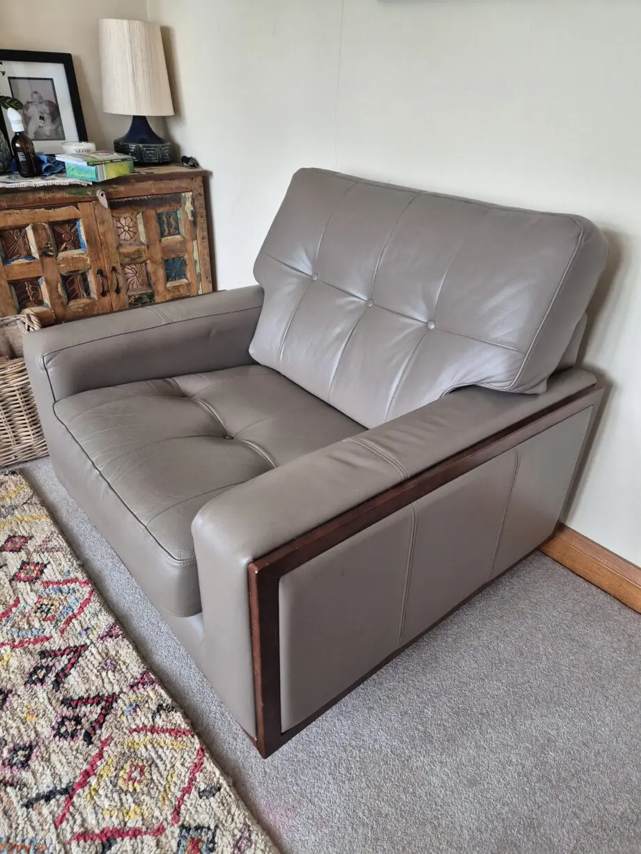 G Plan Vintage Collection leather sofa and armchair