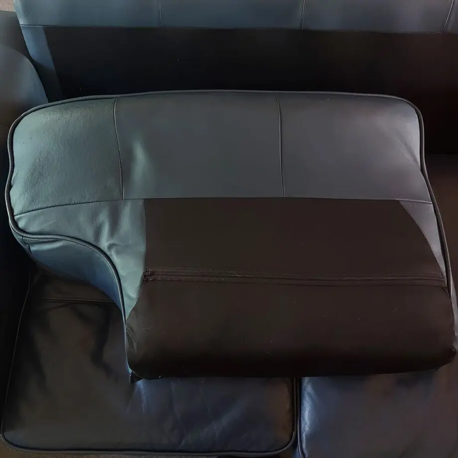 DFS Navy Blue 2 Seater Leather Sofa