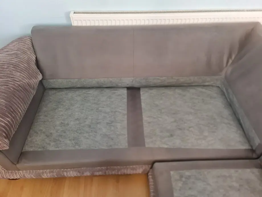 DFS grey corner sofa with scatter cushions