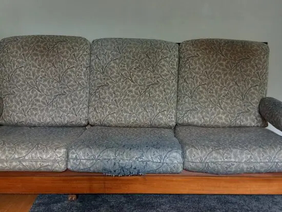 A sofa and 2 armchairs by C.D Pierce and Son.