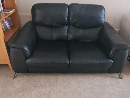 Sofology Black Leather Parma Sofa