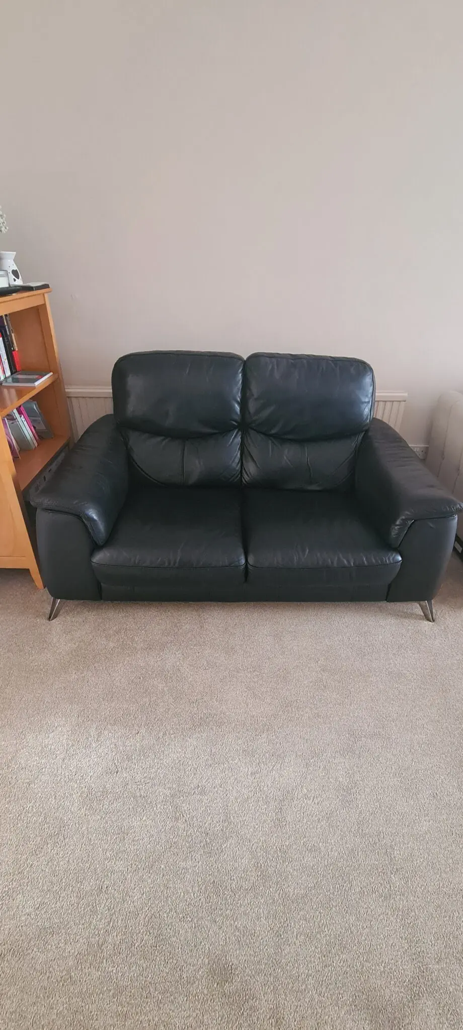 Sofology Black Leather Parma Sofa