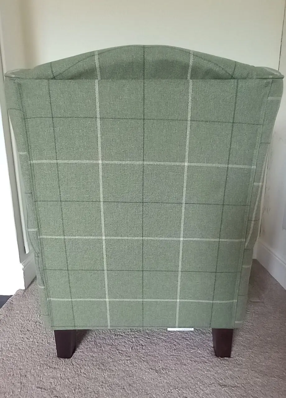 Sloane & Sons Wingback Green Tweed Chair