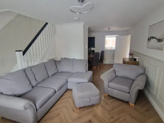 DFS corner sofa, Chair and Storage footstool