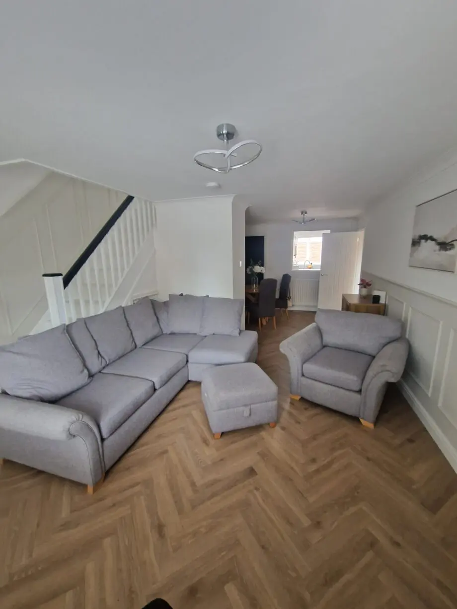 DFS corner sofa, Chair and Storage footstool