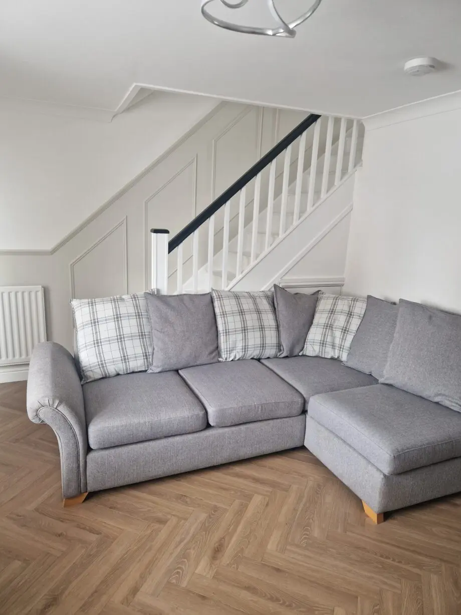 DFS corner sofa, Chair and Storage footstool