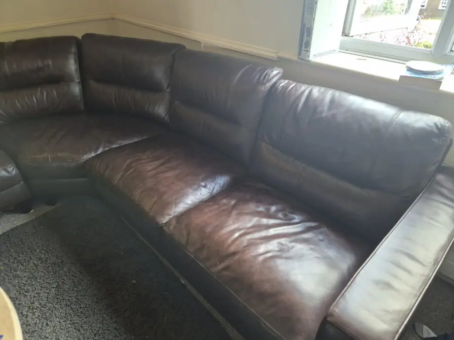 Scs Italian leather corner sofa